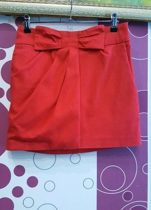 Красная котоновая юбка с бантом asos6 фото