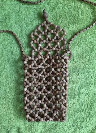 Необычное украшение конвертик-карманчик из натурального дерева