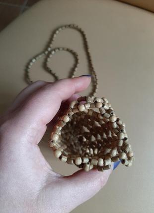 Необычное украшение конвертик-карманчик из натурального дерева4 фото
