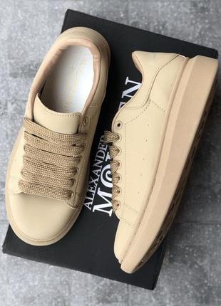 Alexander mcqueen oversized sneakers beige🆕шикарні кросівки 🆕купити накладений платіж9 фото