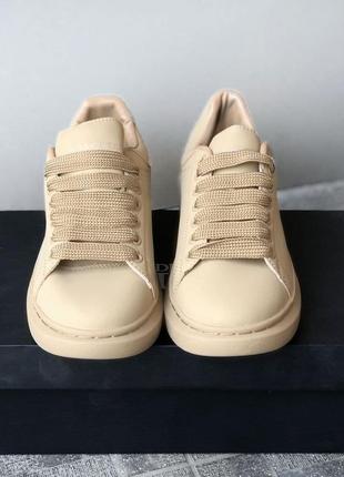 Alexander mcqueen oversized sneakers beige🆕шикарні кросівки 🆕купити накладений платіж8 фото