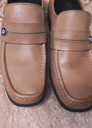 Стильні якісні бежево-коричневі шкіряні мужські туфлі ben sherman розмір 44-454 фото