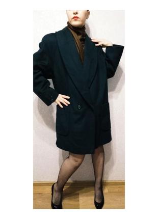 Пальто кокон от forecaster винтаж шерсть woolmark изумрудное пальто