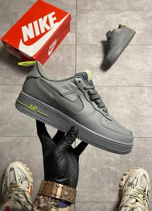 Nike air force🆕мужские кроссовки🆕серые кожаные найк на весну🆕чоловічі кросівки🆕