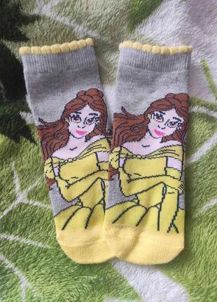 Шкарпетки для дівчинки принцеси аріель бель попелюшка рапунцель дісней1 фото