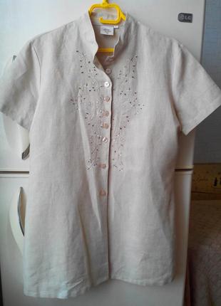 Удлиненная блуза туника лен коттон.8 фото