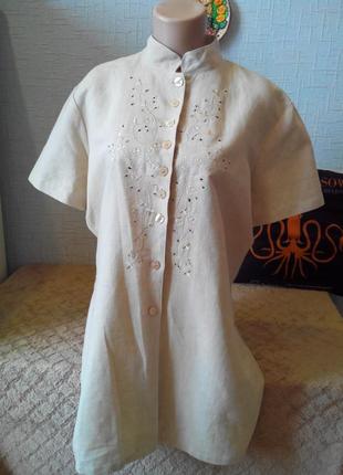 Удлиненная блуза туника лен коттон.3 фото