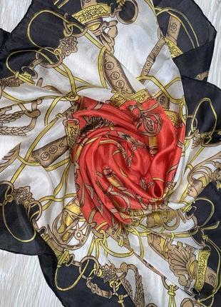 Шикарна шовкова хустка в стилі hermes