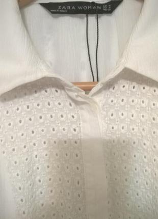 Нова блузка біла ,мереживо,віскоза,р 34-36,zara оригінал.3 фото