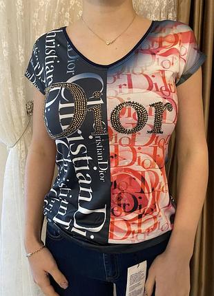 Футболка dior , новая, грудь: 88-93см