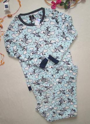 Шикарная теплая плюшевая пижама домашний костюм принт олаф disney love to lounge2 фото