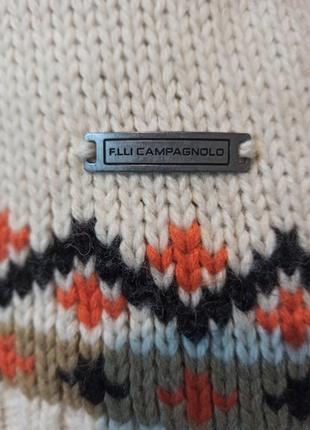 Теплий светр, кофта скандинавський орнамент f.lli campagnpolo італія5 фото