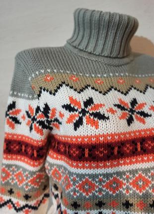 Теплый  свитер кофта скандинавский орнамент f.lli  campagnpolo  италия1 фото