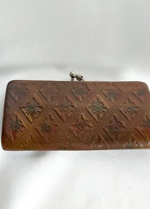 Вінтажний шкіряний жіночий гаманець2 фото