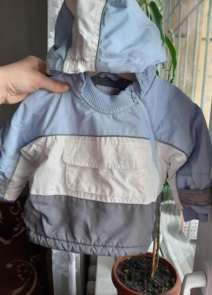 Курточка ветровка для мальчика 4-6 m.бутет дольше+в подарок серый реглан