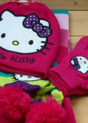 Гламурные перчатки с набора с милой кошечкой китти hello kitty.