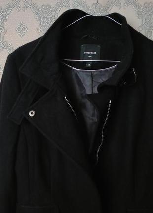 Женское чёрное пальто next outwear демисезон весна осень4 фото