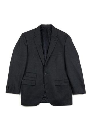 Selection hugo boss шерсть шелк  48 пиджак блейзер жакет черно-серый