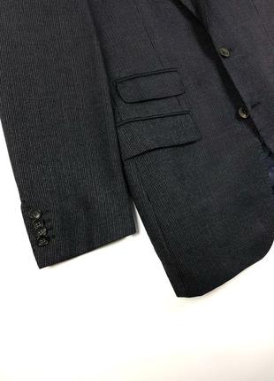 Selection hugo boss шерсть шелк  48 пиджак блейзер жакет черно-серый6 фото
