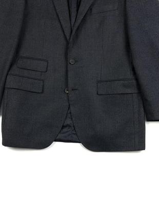 Selection hugo boss шерсть шелк  48 пиджак блейзер жакет черно-серый7 фото