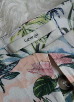 Блуза с открытыми плечами в пальмовый принт6 фото