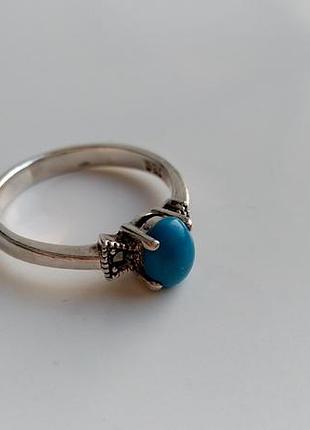 Кольцо серебро и капельное серебро с бирюзой 17 р