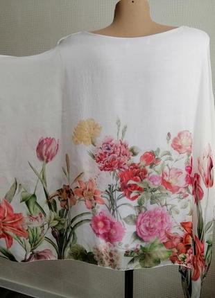 Шелковая итальянская блуза viola borghi,оверсайз,натуральный шёлк,размер s,m,l,xl7 фото