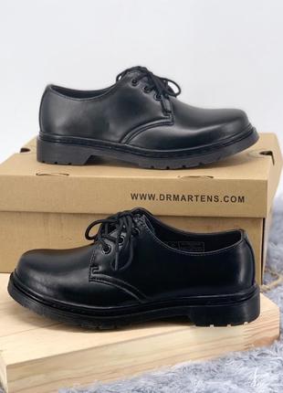 Dr. martens 1461 mono black черевики чоловічі шкіряні туфлі мартинсы2 фото