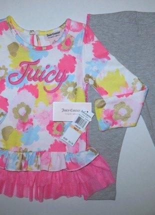 Костюм juicy couture туника и лосины на девочку 2 и 3 года хлопок2 фото