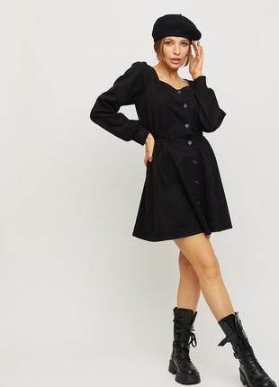 Платье мини из искуственного замша