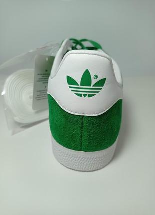 Кросівки adidas originals gazelle green/white/gold3 фото