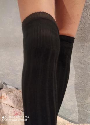 Очень красивые вязанные гетры чулки носки . цвет черный7 фото