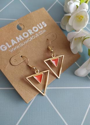 Серьги подвески треугольник, серьги подвески glamorous asos