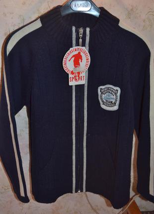 Бомбезная  новая  кофта фирмы popkids sports (турция)  тёплая для мальчика 7 - 9 лет