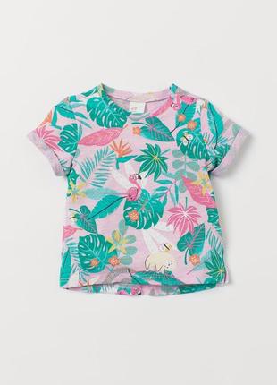 Стильная футболка на девочек 12 - 18 месяцев, h&m