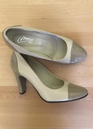 Класичні туфлі marco shoes на каблуку з натуральної шкіри2 фото