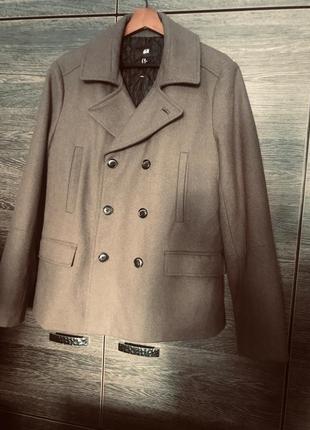 Чоловіче двобортне вовняне пальто h&m