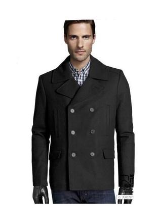Мужское двубортное шерстяное пальто h&m6 фото