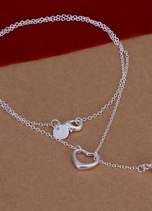 Підвіска куля серце срібло 925 покриття стильна ланцюжок з підвісками2 фото