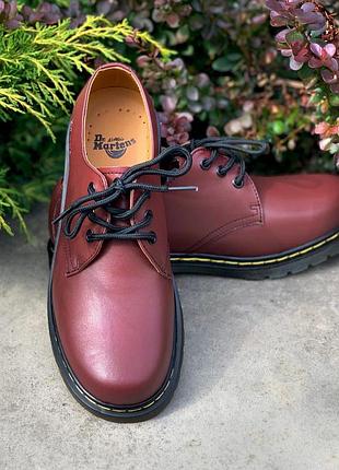У стилі dr. martens 1461 cherry черевики шкіряні жіночі чоловічі туфлі мартинсы