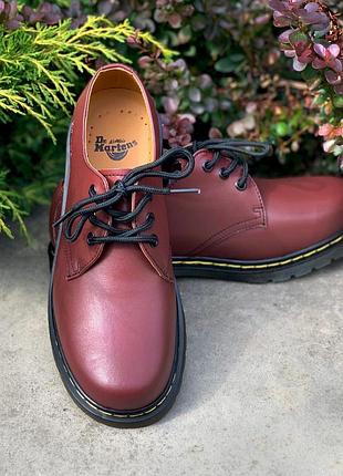 В стиле dr. martens 1461 cherry ботинки кожаные женские мужские мартинсы туфли