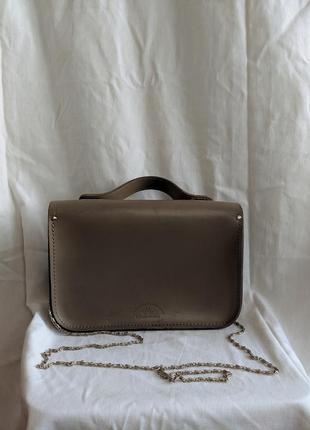 Cambridge satchel co 11-13 кожаная сумка light brown2 фото