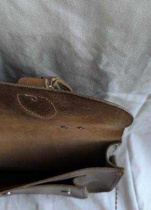 Cambridge satchel co 11-13 кожаная сумка light brown5 фото