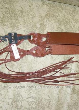 Кожаный пояс, ремень  на завязках lauren ralph lauren размер l, xl8 фото