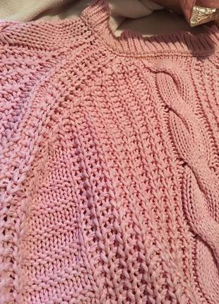 Тёплый свитер, розовый 🦩1 фото