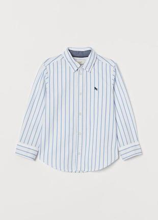 Брендовая хлопковая рубашка для мальчика h&m сша полоска