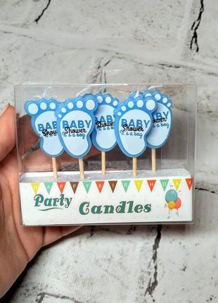 Свічки в торт фігурки бейбі шауер/baby shower it's a boy, блакитні1 фото