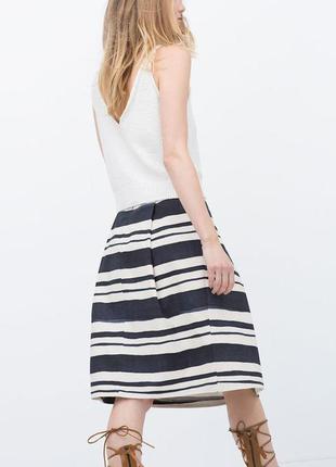 Спідниця в смужку,в складку,висока талія,висока посадка zara 4