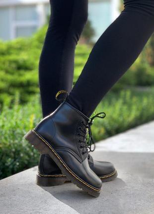 Dr. martens 101 smooth black ботинки кожаные женские мартинсы черевики жіночі шкіряні