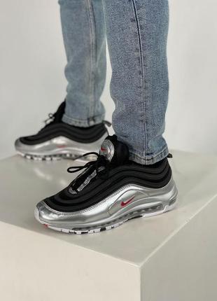 Nike air max 97 silver black кроссовки найк аир макс 97 весна-осень, найк 97 кросівки